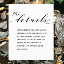 Specifikationskort för Rustic Calligraphy Bröllop