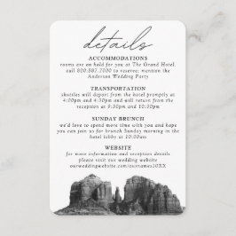 Specifikationskort för Sedona Bröllop Tilläggskort