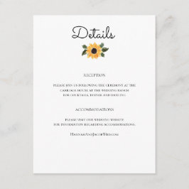 Specifikationskort för solrossolrossolyckan i Bröl Inbjudningar