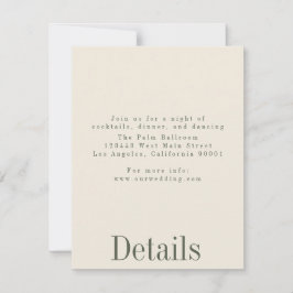 Specifikationskort för sommar-Bröllop Inbjudningar