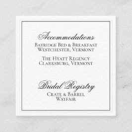 Specifikationskort för svart och vit Bröllop i ele Tilläggskort