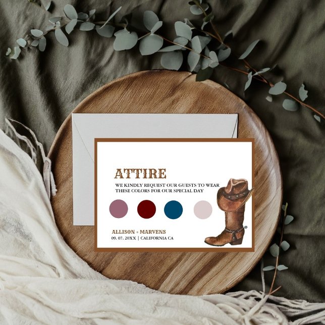 Specifikationskort för sydvästra Cowboyteme bröllo Inbjudningar (Skapare uppladdad)
