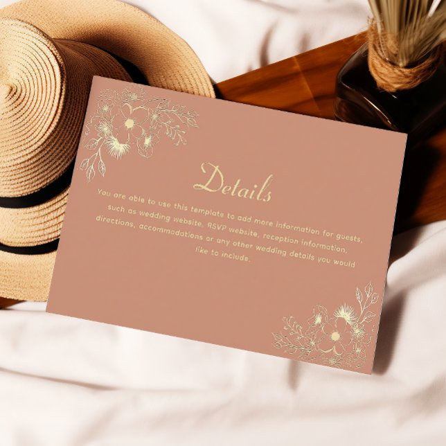 Specifikationskort för Terracotta Bröllop Tilläggskort (Skapare uppladdad)