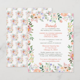 Specifikationskort för Vår Blommigt Flowers Bröllo Tilläggskort