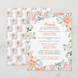 Specifikationskort för Vår Blommigt Flowers Bröllo Tilläggskort