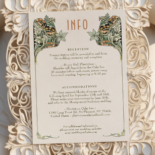 Specifikationskort för Vintage Bröllop Inbjudningar