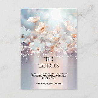 Specifikationskort för vit persiko-Blommigt Tilläggskort