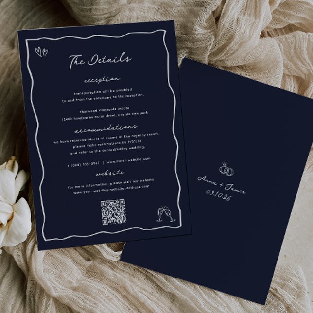 Specifikationskort för Whimsical Hand plockade Doo Inbjudningar (Skapare uppladdad)