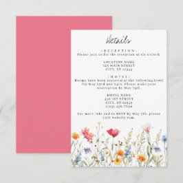 Specifikationskort för Wildblomma Bröllop Tilläggskort