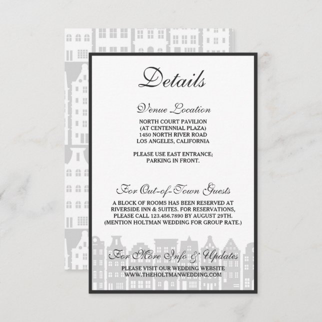 Specifikationskort från Amsterdamkanalen i Nederlä Inbjudningar (Fram/baksida)