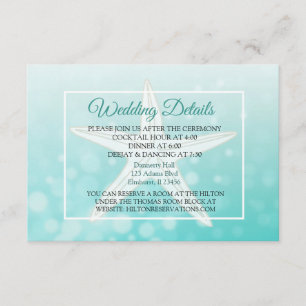 Specifikkort för Oceanic Teal Bubbles Elegant bröl Tilläggskort
