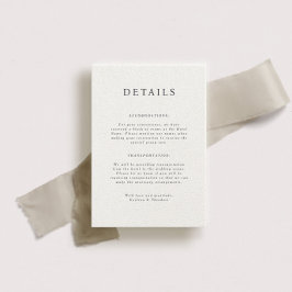 Specifikkort för Parker Portait Bröllop Inbjudningar