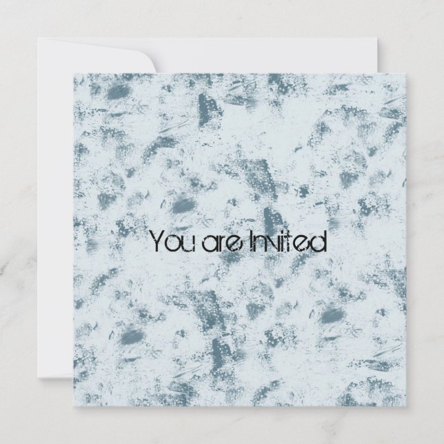 Specklad, blå babyskor med Abstrakt Inbjudningar (Framsida)