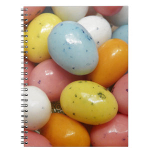 Specklad Färgad Jelly Bean Påskäggs Anteckningsbok Med Spiral