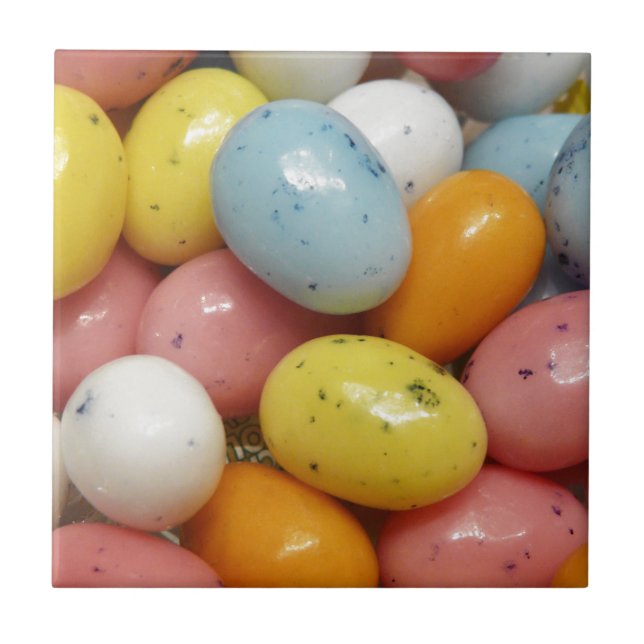 Specklad Färgad Jelly Bean Påskäggs Kakelplatta (Framsidan)