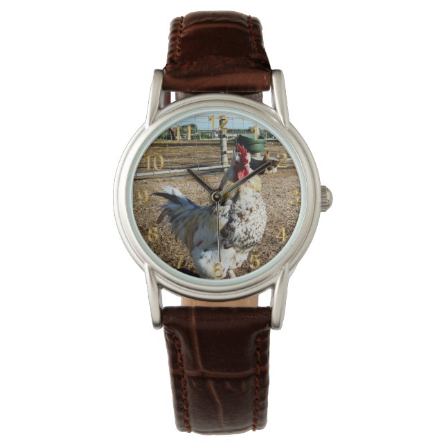 **"Specklad Farm Tupp"** Armbandsur (Framsida)