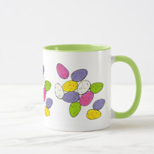 Specklad Glad påsk Basket Candy Egg Eggs Mugg