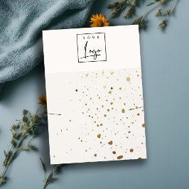 Specklad Guld White Logotyp Earring Necklace Visni Visitkort