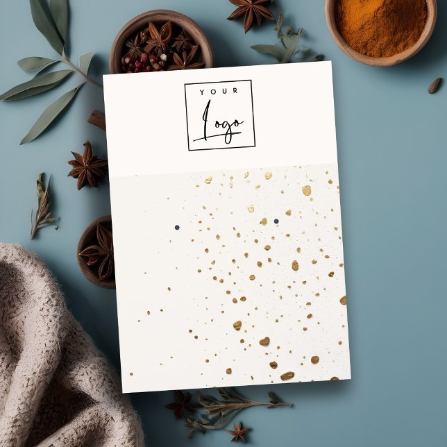 Specklad Guld White Struktur Logotyp Earring Holde Visitkort (Skapare uppladdad)