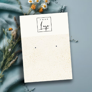 Specklad Guld White Struktur Logotyp Earring Holde Visitkort