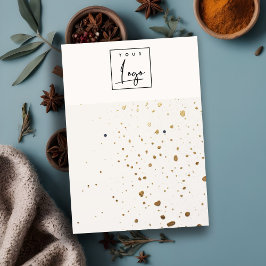 Specklad Guld White Struktur Logotyp Earring Holde Visitkort