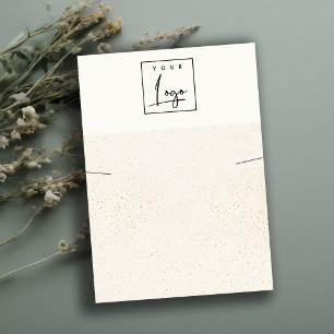Specklad Guld White Struktur Logotyp Necklace Visn Visitkort