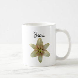 Specklad Gult Lily Flower Personlig Kaffemugg