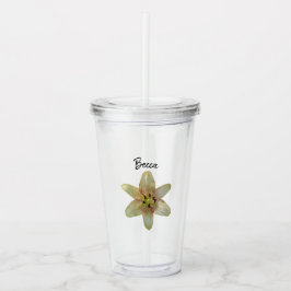 Specklad Gult Lily Flower Personlig Take Away Mugg