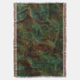 Specklad mur struktur, i grönt och korall färg t filt