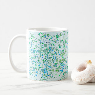 Specklad, stäng färg, blå och Grönt Kaffemugg