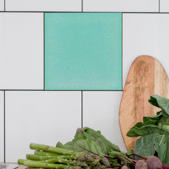 Specklad turkos-Grönt keramiskt plattor Kakelplatta (Turquoise speckled  field tile for  bathroom , kitchen ore fireplace)