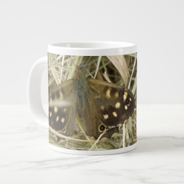 Specklad Wood Butterfly Mugg Jumbo Mugg (Framsida vänster)