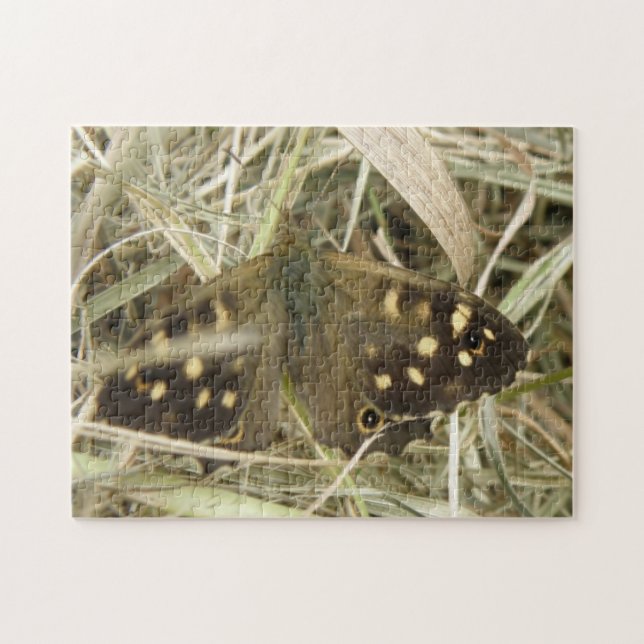 Specklad Wood Butterfly Puzzle Pussel (Horisontell)