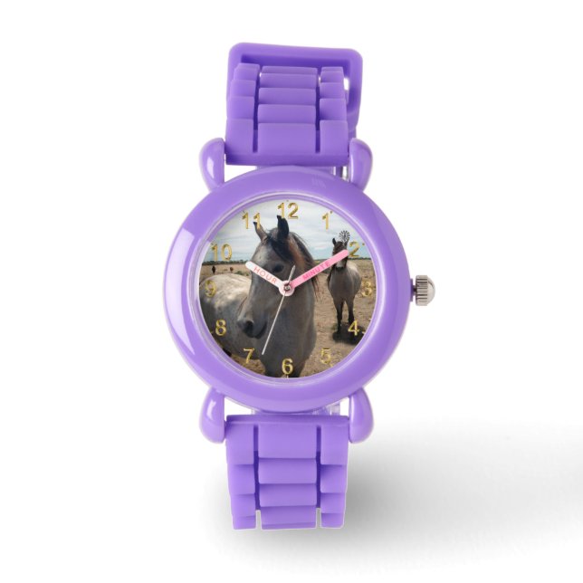 Specklade arabiska hästar, armbandsur (Framsida)