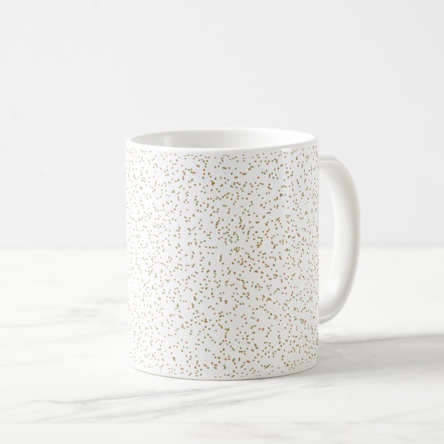 Specklade Vår Fern-, Grönt- och Orange-punkter Kaffemugg (Framsida höger)