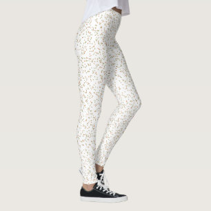 Specklade Vår Fern-, Grönt- och Orange-punkter Leggings