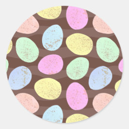 Specklat Candy Påskägg Mönster Runt Klistermärke