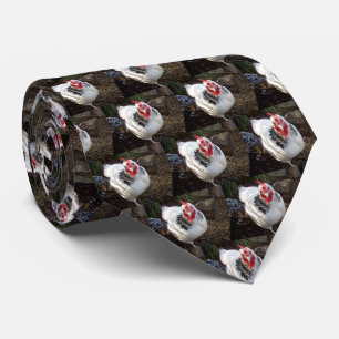 Specklat vitt och svart kyckling slips