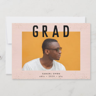 Speckle Gräns Black Text Modern Two Photo Grad Meddelande