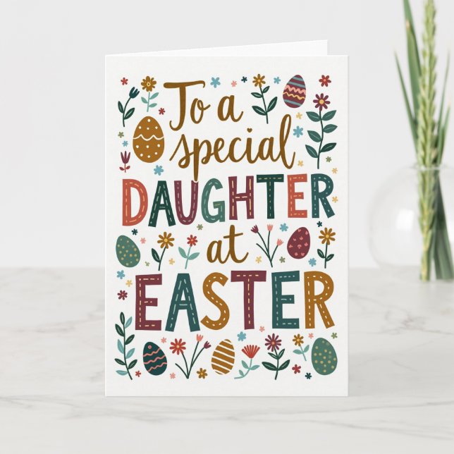 Speckled Easter Egg Daughter Card Kort (Framsida)