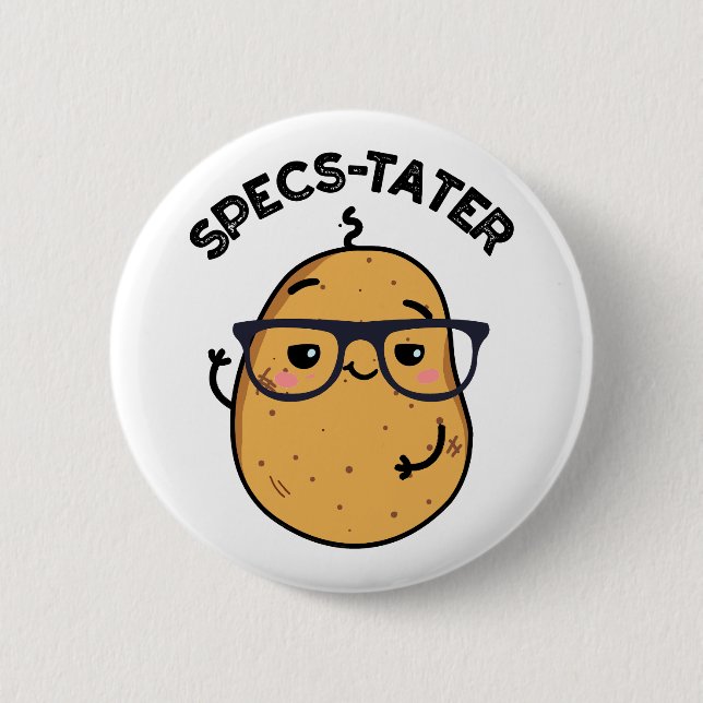 Specs-tater Funny Potato Spectacle Pun Knapp (Framsida)