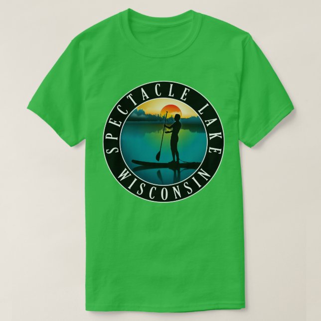 Spectacle Sjö Wisconsin Paddleboarding T Shirt (Design framsida)