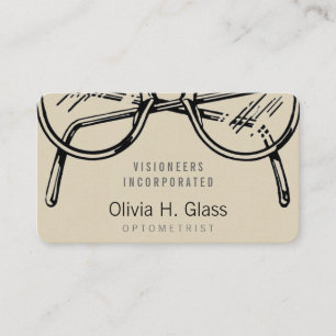 Spectacles Eyewear Cream Faux Flkanaler Visitkort