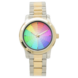Spectacular Inverse Sptrum Art, Regnbåge Wheel Armbandsur