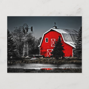 Spectacular Red Barn Vykort