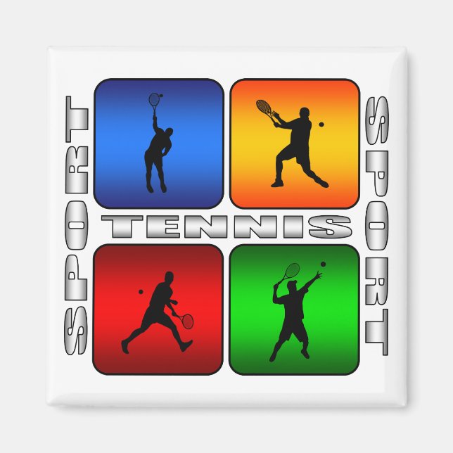 Spectaculär tennis (manlig) magnet (Framsidan)