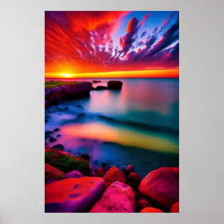 Spectaculärt Ocean Sunset Poster