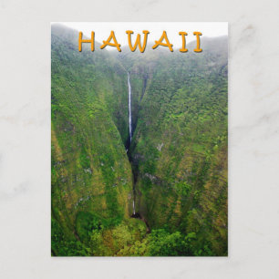 Spectaculärt vattenfall i Molokai, Hawaii Vykort