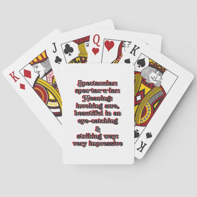 Spectakulär: Definition spec·tac·u·lar Casinokort (Baksidan)