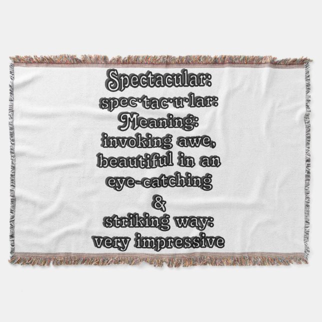 Spectakulär: Definition spec·tac·u·lar Filt (Framsidan)